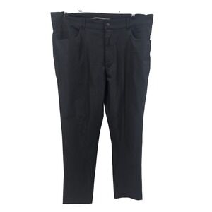 Zara Man Black Tech Chino Pants 34x27 Ankle Crop Stretch Travel Commuter Work